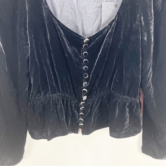 The Kooples crown velvet peplum top long sleeve size 2 nwt - Picture 3 of 8